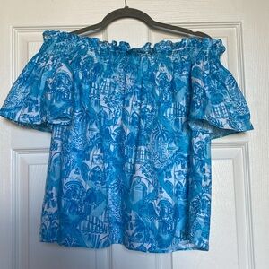 Lilly Pulitzer Blue and White Crop Top